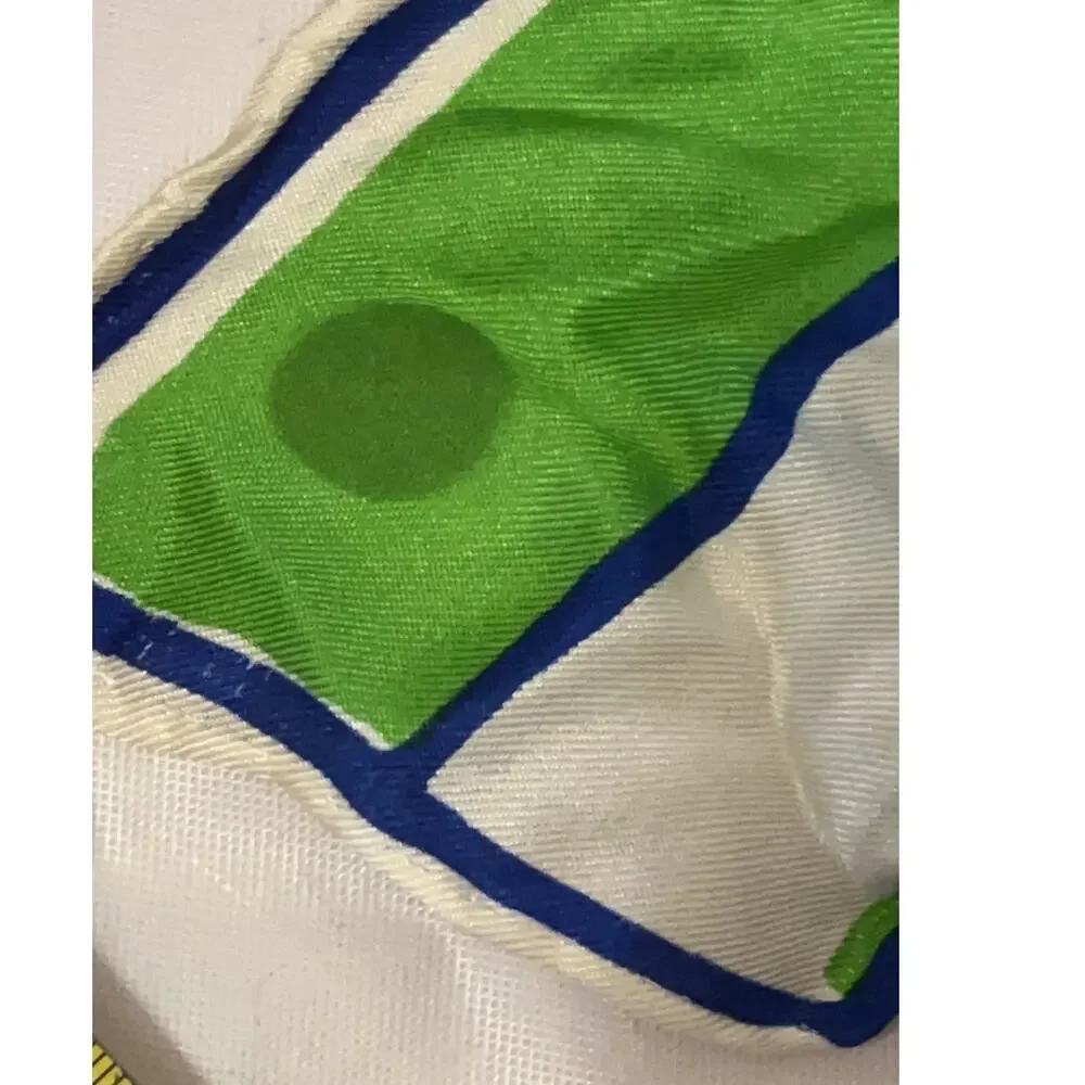 Vintage Vera Neumann Scarf - Signed - Hand Rolled Made in Japan - Green & Blue
